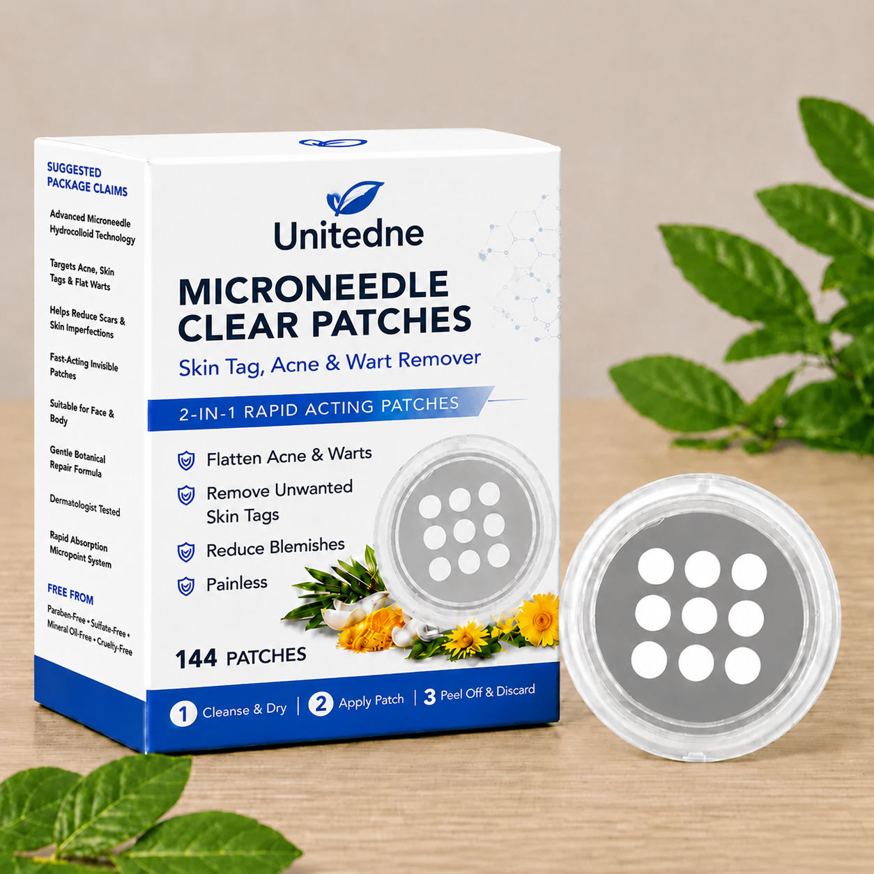 Unitedne®2-in-1 Microneedle & Hydrocolloid Patch🍀|