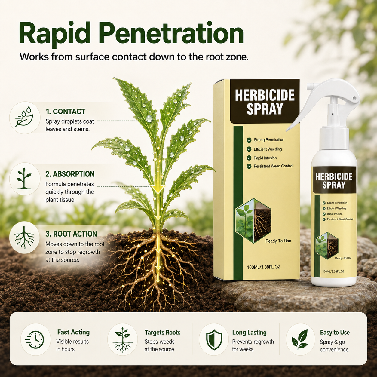 Root-Acting Weed Killer Spray – Fast & Long-Lasting Weed Control