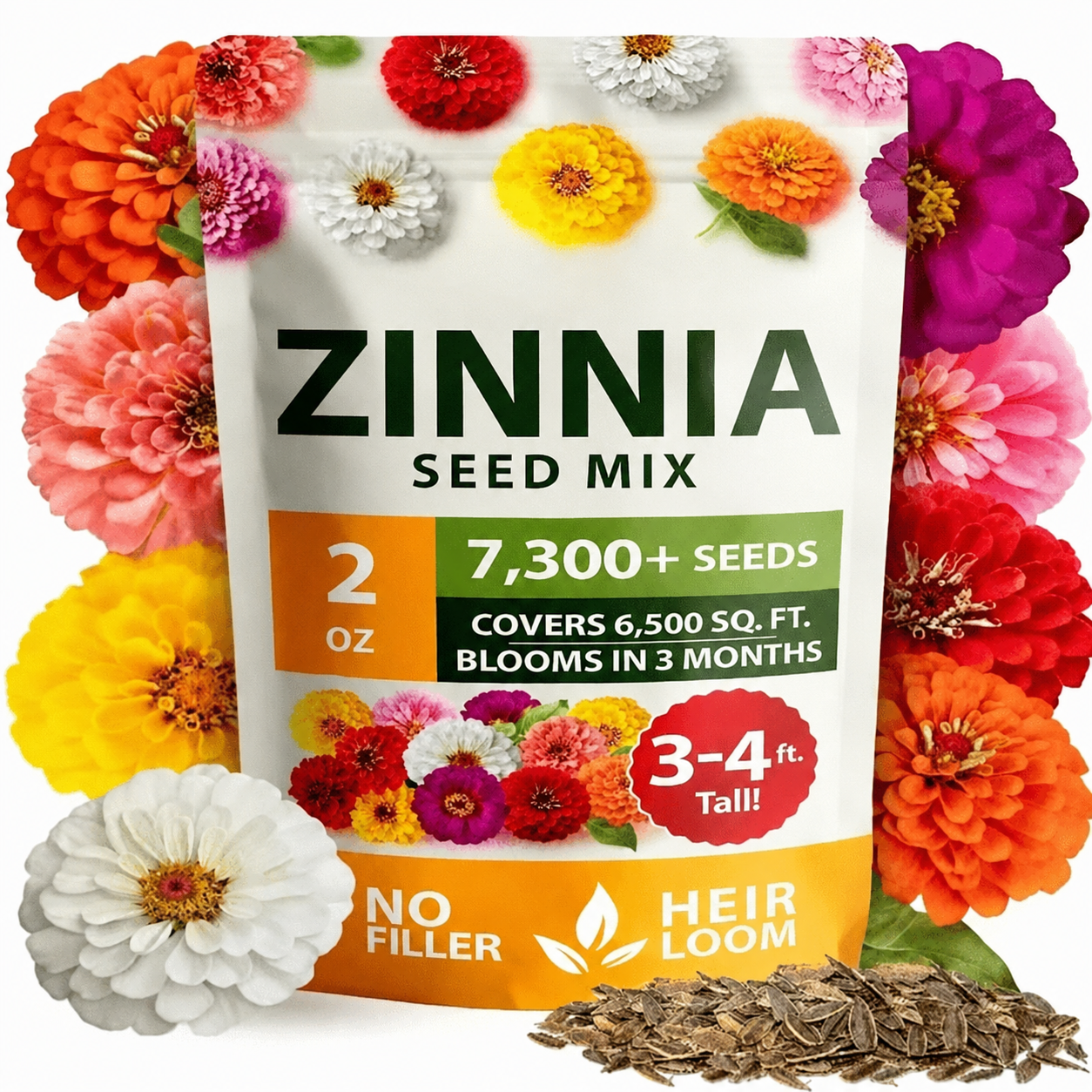🔥Last Day 70% OFF🔥Zinnia Seeds - Pure Seeds - No Filler -Heirloom Flower Seeds