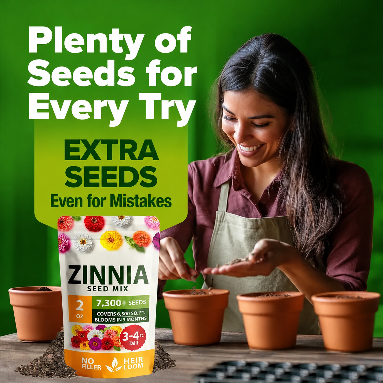🔥Last Day 70% OFF🔥Zinnia Seeds - Pure Seeds - No Filler -Heirloom Flower Seeds