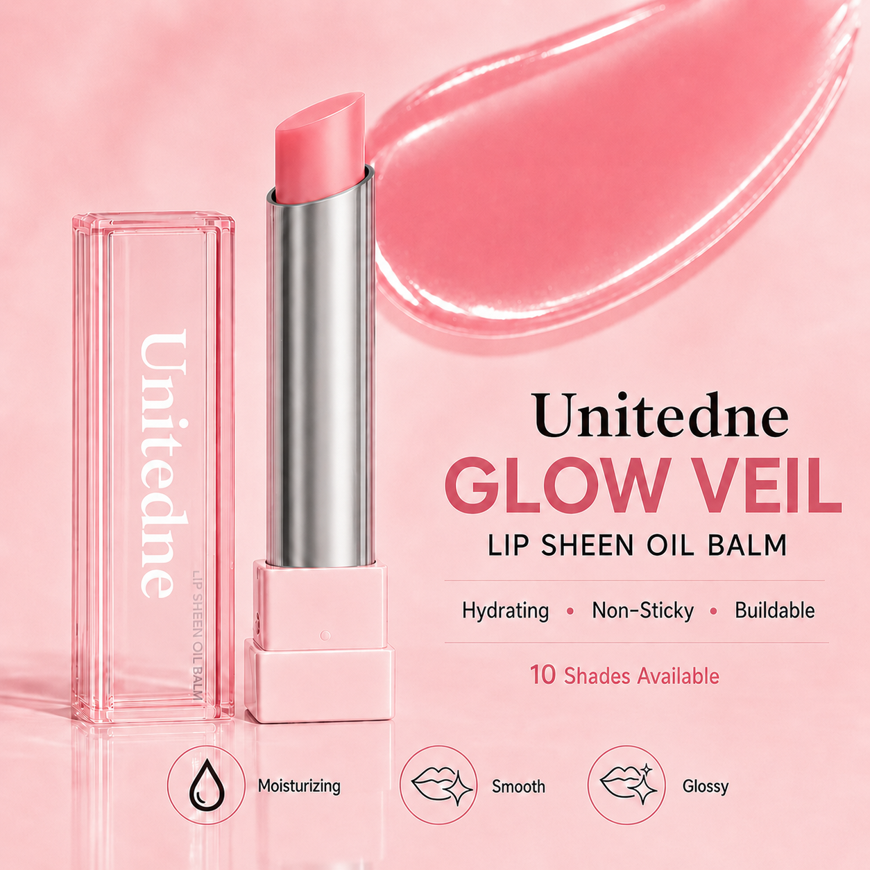 🔥Last Day Buy 1 Get 1 Free|Unitedne GLOW VEIL LIP SHEEN OIL BALM
