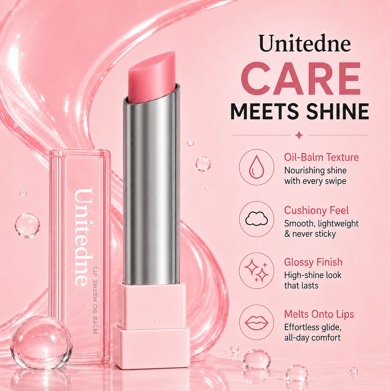 🔥Last Day Buy 1 Get 1 Free|Unitedne GLOW VEIL LIP SHEEN OIL BALM