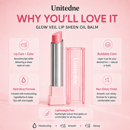 🔥Last Day Buy 1 Get 1 Free|Unitedne GLOW VEIL LIP SHEEN OIL BALM