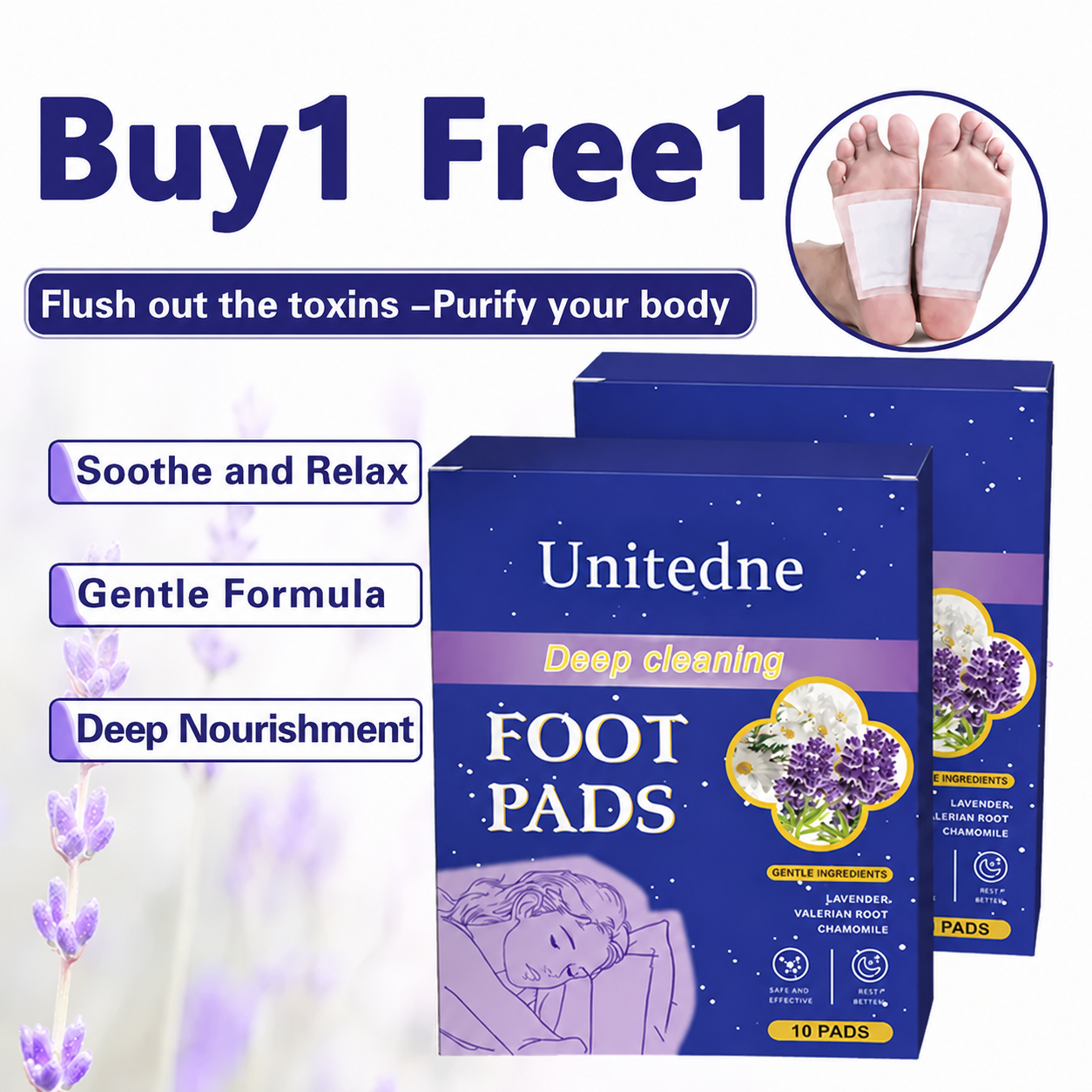 Unitedne Good Night Sleep Foot Pads