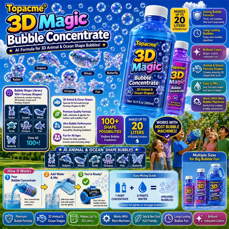 Unitedne® Super 3D Magic Bubble Concentrate —— Animal & Ocean Fantasy Theme